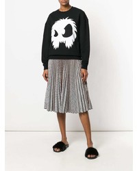 schwarzes und weißes bedrucktes Sweatshirt von McQ Alexander McQueen