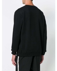 schwarzes und weißes bedrucktes Sweatshirt von McQ Alexander McQueen