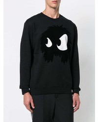 schwarzes und weißes bedrucktes Sweatshirt von McQ Alexander McQueen