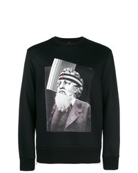 schwarzes und weißes bedrucktes Sweatshirt von Neil Barrett