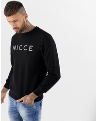 schwarzes und weißes bedrucktes Sweatshirt von Nicce London