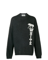schwarzes und weißes bedrucktes Sweatshirt von Off-White