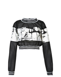 schwarzes und weißes bedrucktes Sweatshirt von Patbo