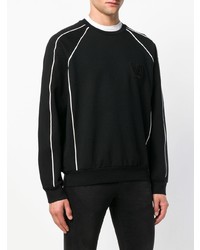 schwarzes und weißes bedrucktes Sweatshirt von Versace Jeans