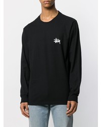 schwarzes und weißes bedrucktes Sweatshirt von Stussy