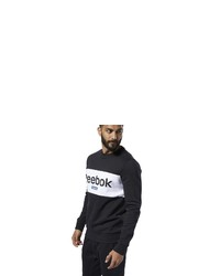 schwarzes und weißes bedrucktes Sweatshirt von Reebok