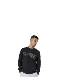 schwarzes und weißes bedrucktes Sweatshirt von Reebok Classic