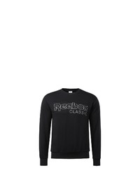 schwarzes und weißes bedrucktes Sweatshirt von Reebok Classic