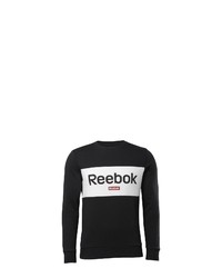 schwarzes und weißes bedrucktes Sweatshirt von Reebok