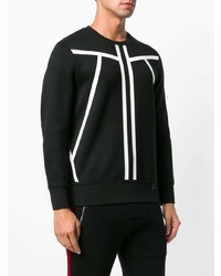 schwarzes und weißes bedrucktes Sweatshirt von Blackbarrett