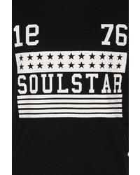 schwarzes und weißes bedrucktes Sweatshirt von SOULSTAR