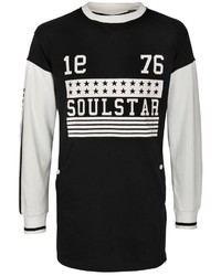 schwarzes und weißes bedrucktes Sweatshirt von SOULSTAR