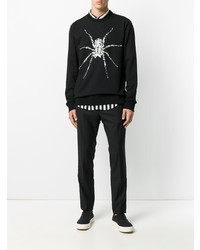 schwarzes und weißes bedrucktes Sweatshirt von Lanvin