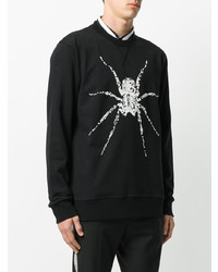 schwarzes und weißes bedrucktes Sweatshirt von Lanvin