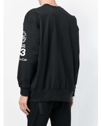 schwarzes und weißes bedrucktes Sweatshirt von Y-3
