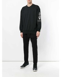 schwarzes und weißes bedrucktes Sweatshirt von Y-3