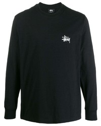 schwarzes und weißes bedrucktes Sweatshirt von Stussy