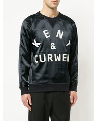 schwarzes und weißes bedrucktes Sweatshirt von Kent & Curwen