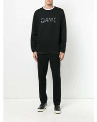 schwarzes und weißes bedrucktes Sweatshirt von Oamc
