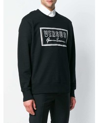 schwarzes und weißes bedrucktes Sweatshirt von Versus