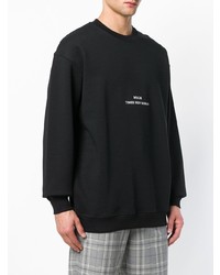 schwarzes und weißes bedrucktes Sweatshirt von MSGM