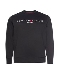 schwarzes und weißes bedrucktes Sweatshirt von Tommy Hilfiger Big & Tall