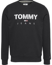 schwarzes und weißes bedrucktes Sweatshirt von Tommy Jeans