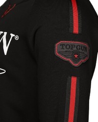 schwarzes und weißes bedrucktes Sweatshirt von TOP GUN