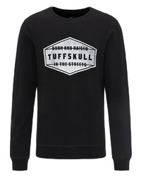 schwarzes und weißes bedrucktes Sweatshirt von Tuffskull