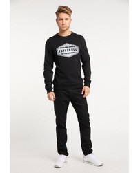 schwarzes und weißes bedrucktes Sweatshirt von Tuffskull