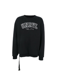 schwarzes und weißes bedrucktes Sweatshirt von Unravel Project