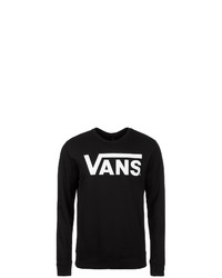 schwarzes und weißes bedrucktes Sweatshirt von Vans