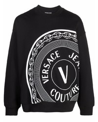 schwarzes und weißes bedrucktes Sweatshirt von VERSACE JEANS COUTURE