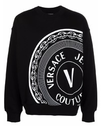 schwarzes und weißes bedrucktes Sweatshirt von VERSACE JEANS COUTURE