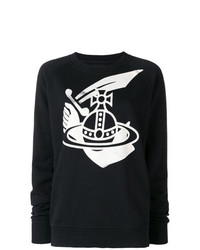 schwarzes und weißes bedrucktes Sweatshirt von Vivienne Westwood Anglomania