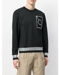 schwarzes und weißes bedrucktes Sweatshirt von Moncler