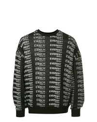 schwarzes und weißes bedrucktes Sweatshirt von Yoshiokubo
