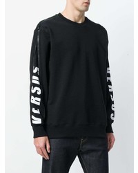 schwarzes und weißes bedrucktes Sweatshirt von Versus