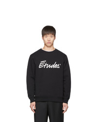 schwarzes und weißes bedrucktes Sweatshirt von Études