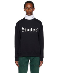 schwarzes und weißes bedrucktes Sweatshirt von Études