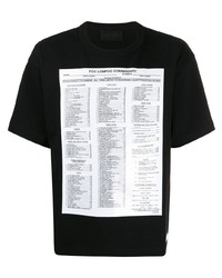 schwarzes und weißes bedrucktes T-Shirt mit einem Rundhalsausschnitt von 000 Worldwide