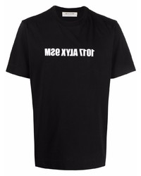 schwarzes und weißes bedrucktes T-Shirt mit einem Rundhalsausschnitt von 1017 Alyx 9Sm