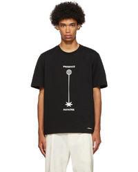 schwarzes und weißes bedrucktes T-Shirt mit einem Rundhalsausschnitt von 3.1 Phillip Lim