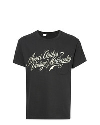 schwarzes und weißes bedrucktes T-Shirt mit einem Rundhalsausschnitt von Addict Clothes Japan