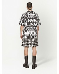 schwarzes und weißes bedrucktes T-Shirt mit einem Rundhalsausschnitt von Dolce & Gabbana