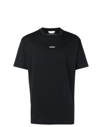 schwarzes und weißes bedrucktes T-Shirt mit einem Rundhalsausschnitt von Alyx