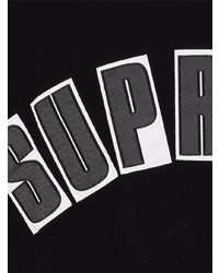 schwarzes und weißes bedrucktes T-Shirt mit einem Rundhalsausschnitt von Supreme