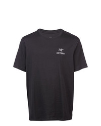 schwarzes und weißes bedrucktes T-Shirt mit einem Rundhalsausschnitt von Arc'teryx