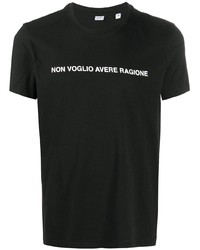 schwarzes und weißes bedrucktes T-Shirt mit einem Rundhalsausschnitt von Aspesi
