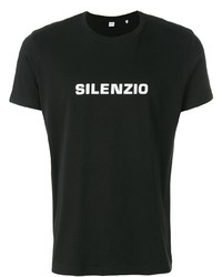 schwarzes und weißes bedrucktes T-Shirt mit einem Rundhalsausschnitt von Aspesi